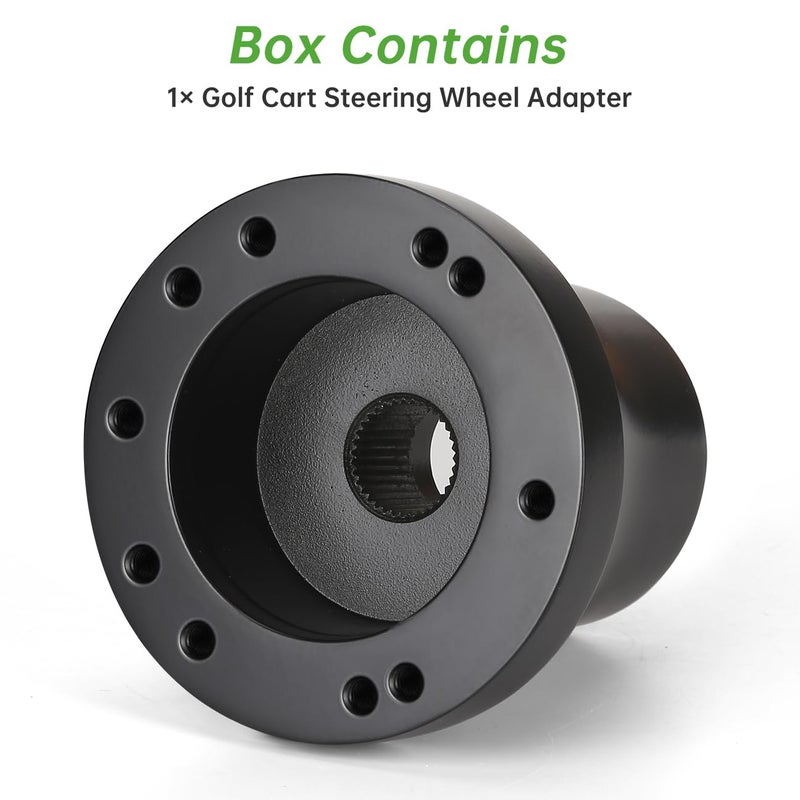 10L0L Golf Cart Steering Wheel Adapter Fits Club Car DS 5-6 Holes Golf Cart Steering Wheel - Black - Image 4